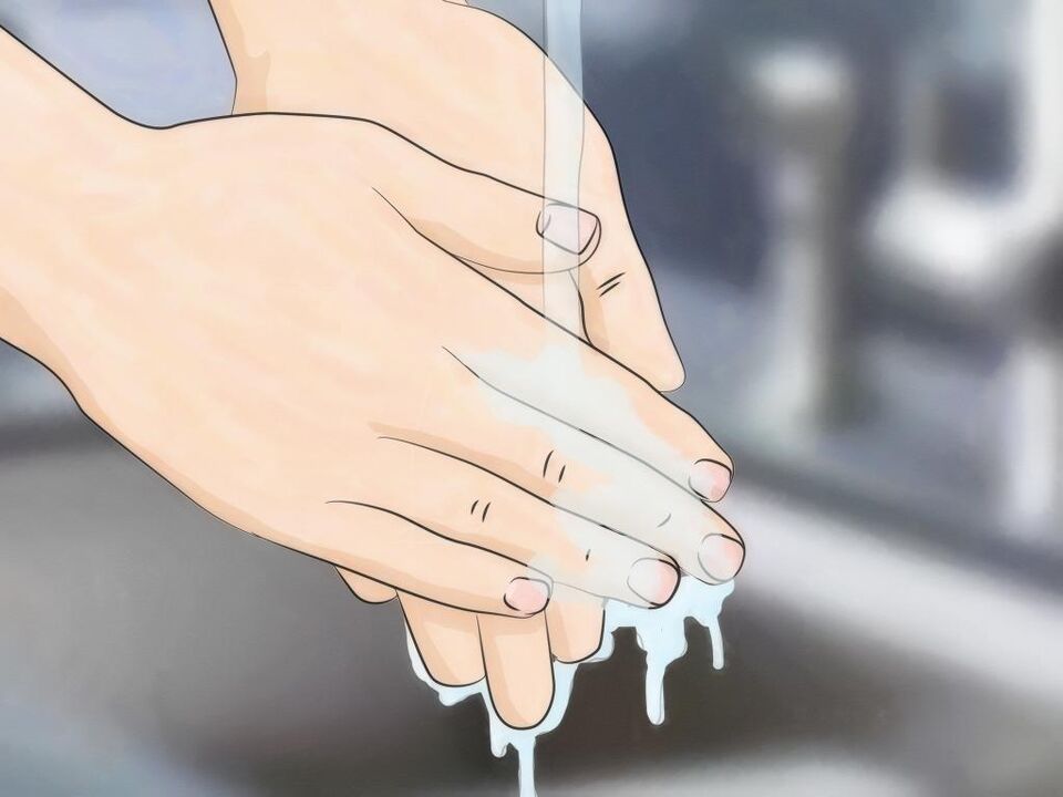 lavaggio delle mani per prevenire l'infezione da vermi